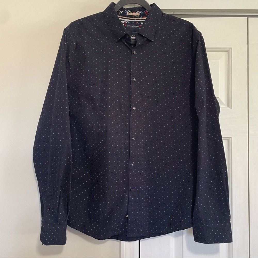 Denim & Flower Ricky Singh Navy Men's Dress Shirt Size XL